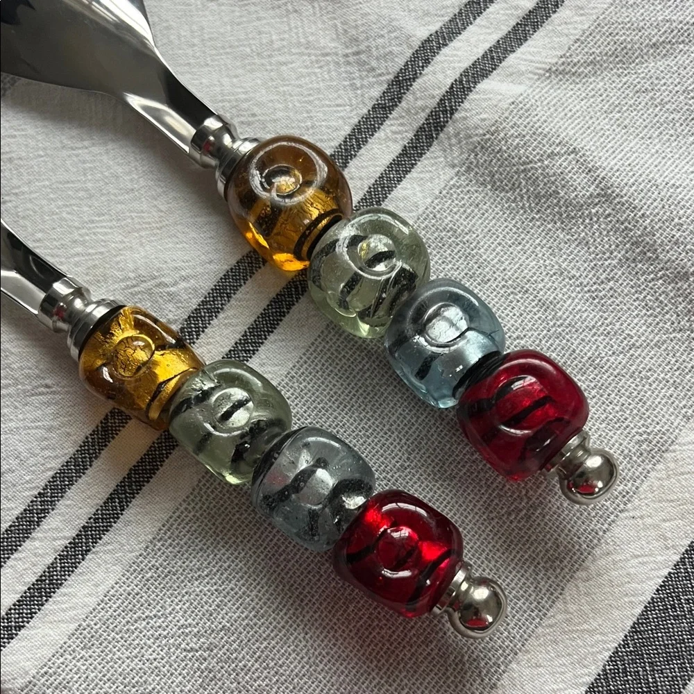 Colorful Beaded Handle Salad Servers